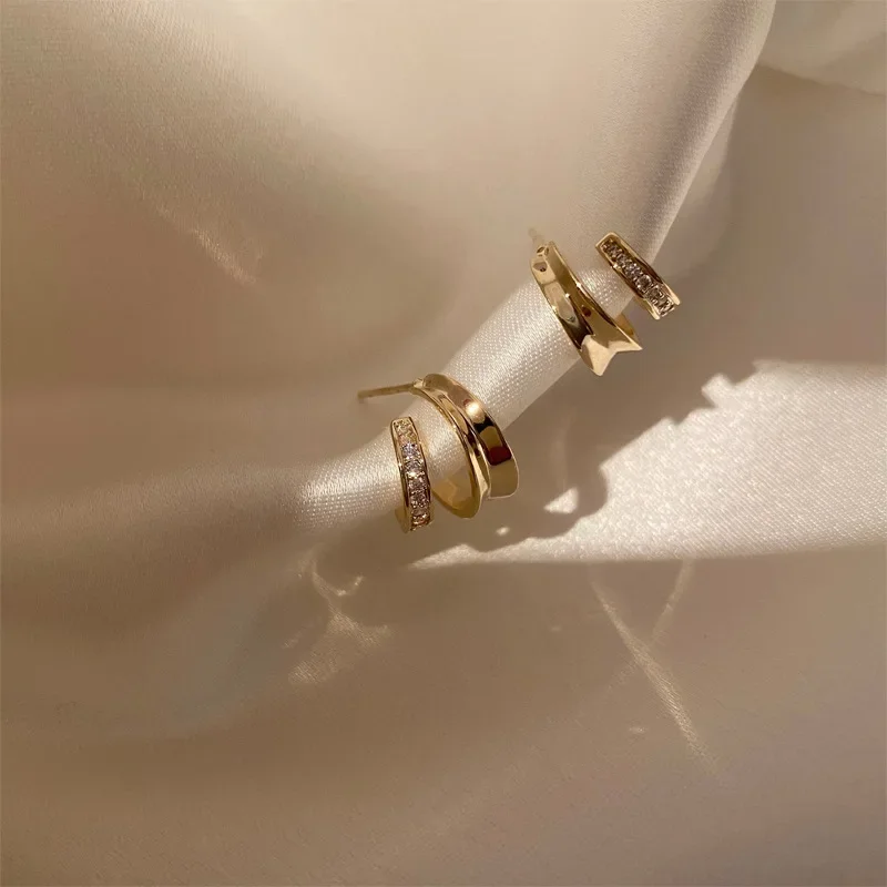 Корейские серьги NicheDesign Sensibility высококачественные твидовые стильные легкие