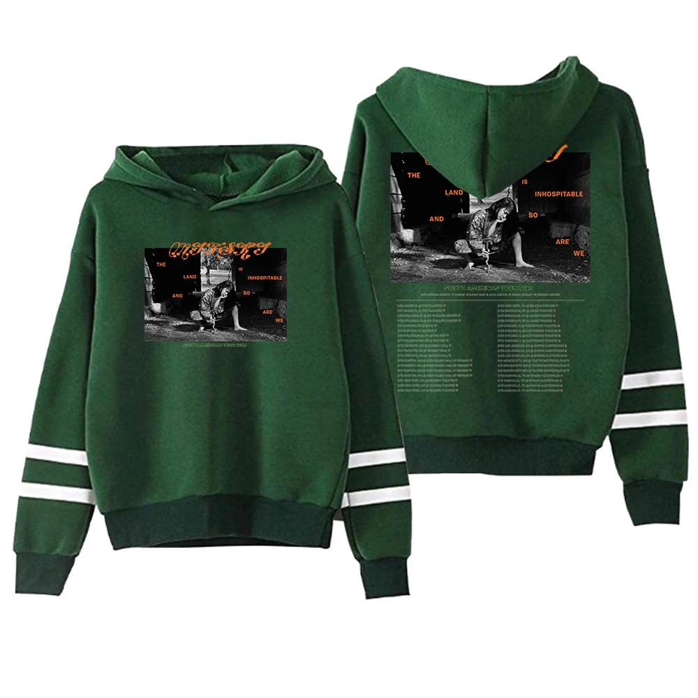 Mitski The Land Is Inhospitable And So Are We Tour Толстовка с капюшоном без карманов параллельными