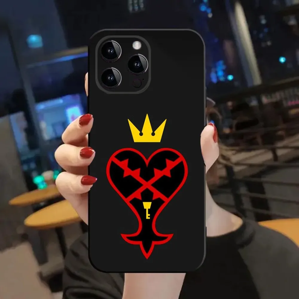 Чехол для телефона Kingdom H-Hearts Apple iPhone 15 14 13 12 11 XS XR X 8 7 Pro Max Plus mini силиконовый черный