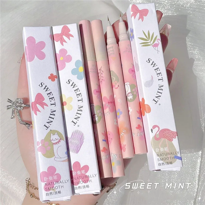 Новый ультра-тонкий перо для глаз Ultra-fine Silkworm Eyeliner Pen Matte Brown Black, водостойкий, для создания контура глазных теней и рисования ресниц.