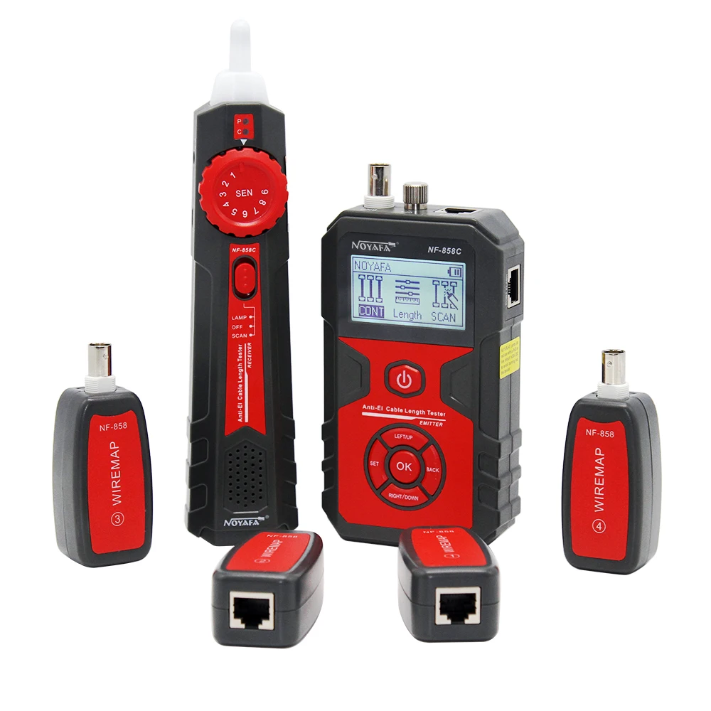 

Noyafa NF-858C Cable Tester Portable Wire Tracker RJ11 RJ45 BNC Line Locator For Measure Length Cable Network Testing Finder