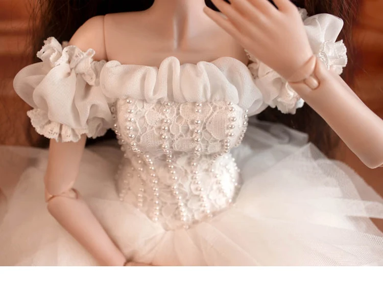 60 см Bjd Кукольное платье أرخخغغغغغغ белое кружевное свадебное 1/3 1/4 Одежда для
