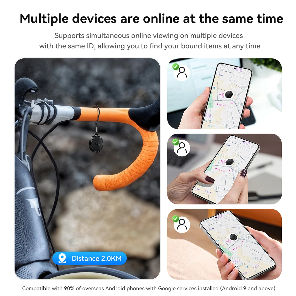 Фото HOCO E96A Bluetooth GPS трекер смарт-тег беспроводной Android-совместимый поиск домашних животных ключ Find My App устройство слежения для дома №2