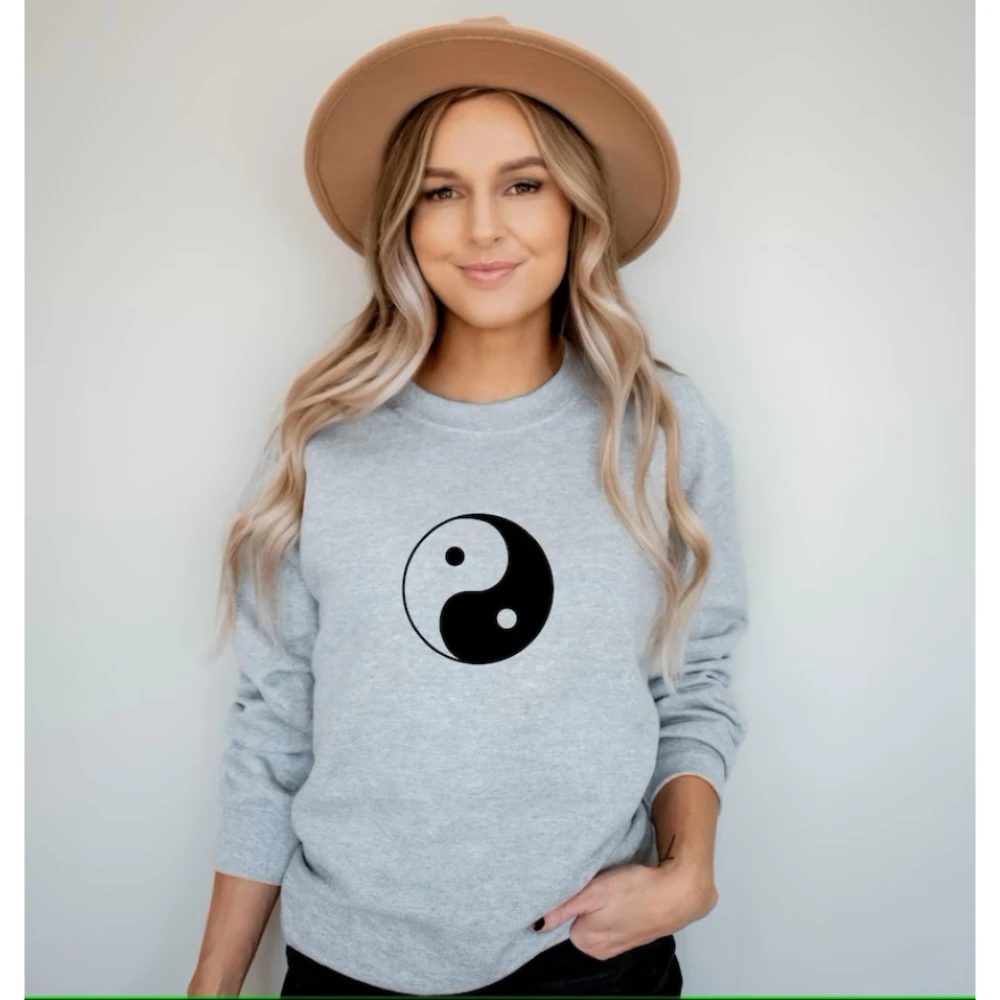 Худи с надписью умственное здоровье рубашка Инь-Янь Модный пуловер в эстетике