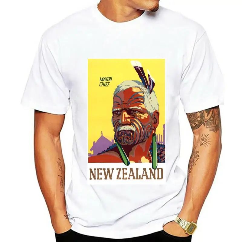 

Мужская футболка винтажный постер для путешествий Новая Зеландия маори шеф Футболка женская футболка
