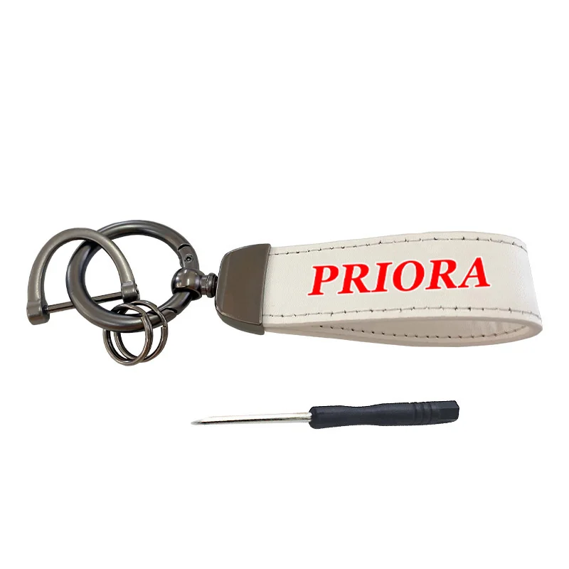

Top Layer Cowhide Key Chain Lanyard For Lada PRIORA 2 Car Accessories Custom Logo For PRIORA Lada