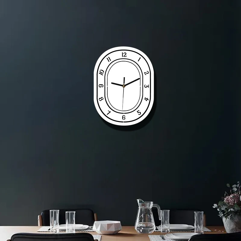 Акриловые овальные настенные часы современные минималистичные украшения