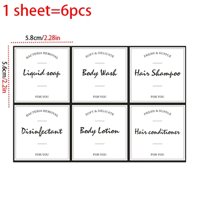 

Набор этикеток для ванной комнаты