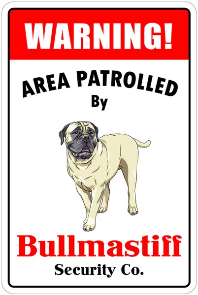 

*Aluminum* Warning Area Patrolled By Bullmastiff 8"X12" Metal Novelty Sign Metal Painting Metal Poster Metal Plaque