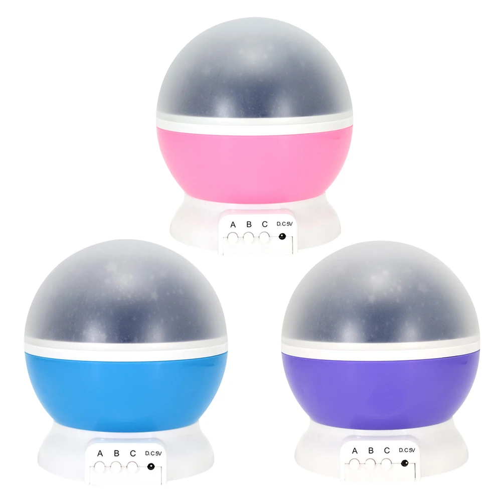 

Rotating LED Starry Sky Lamp Star Moon Projector Children Night Light Decor