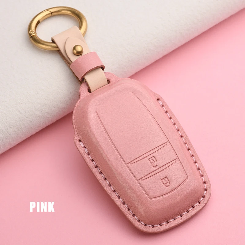 

NewLeather Car Key Cover Case for Toyota Corolla RAV4 Auris Crown Camry Prius CHR Prado Land Cruiser Crown Aygo Shell