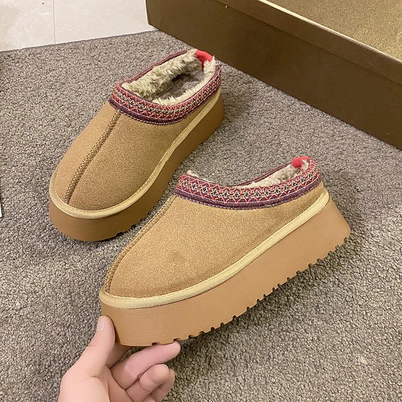 

Chelsea Ankle Snow Boots Women Winter 2022 New Brand Fur Short Plush Warm Flats Slippers Platform Shoes Flip Flops Suede Boots