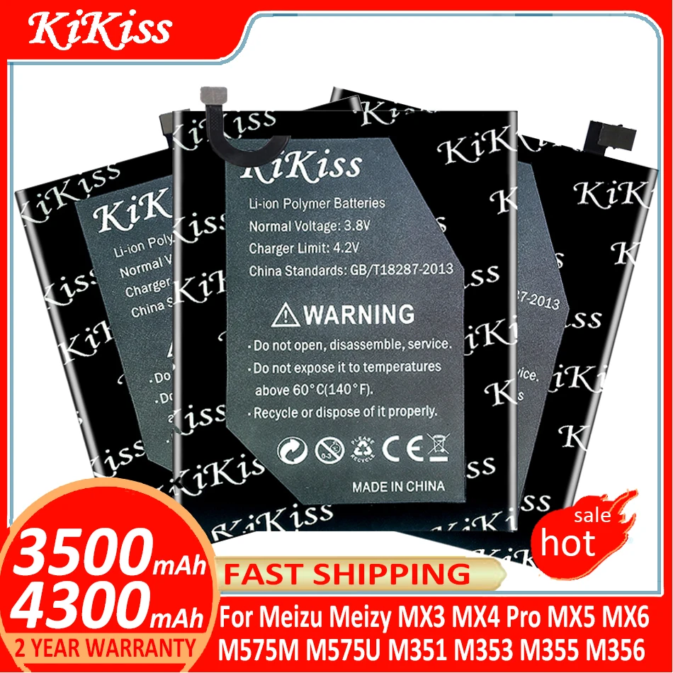 

KiKiss Battery BT41 BT65M BT51 B030 For Meizu Meizy MX3 MX4 Pro MX4Pro MX5 MX6 M575M M575U M351 M353 M355 M356 Batteries
