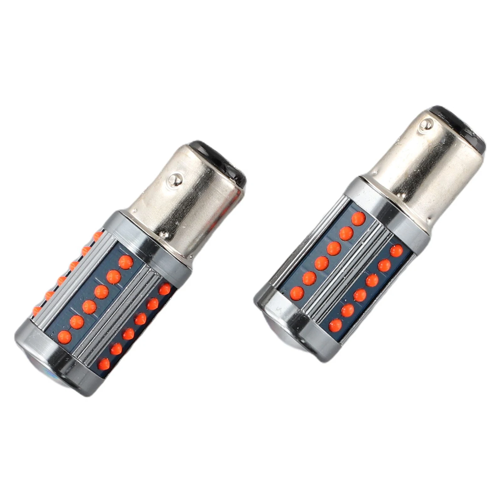 

DC/AC 12V-24V 1157 LED Light Bulb High Brightness Plug And Play 0.23A 2pcs Set Super Bright Aluminum Brake Light