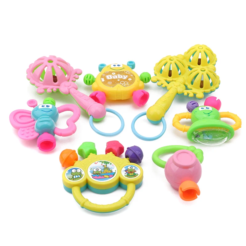 

7PCS/Set Infant Baby Rattles Toys Newborn Baby Hand Bell Early Development Rattles Toys For Baby 0-12 Months Colorful Rattle Set