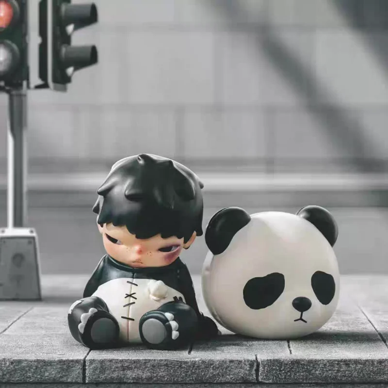 Подлинная кукла POPMART Hirono Panda & Hirono×Qoo, румянец после питья, фигурка, подвесная подвеска-карточка, модный модный подарок (art.: 3920d2acd1185) - 3920d2acd1185