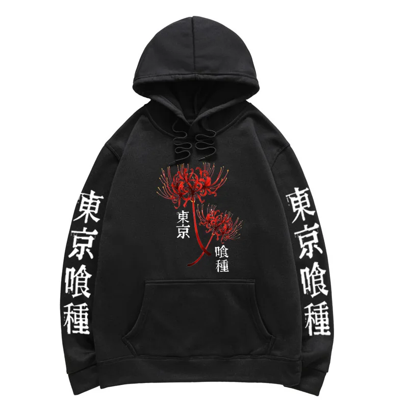 

2022 New Tokyo Ghoul Spider Lily Hoodie Anime Kanekiken Hip Hop Long Sleeve Loose Men Women Streetwear Harajuku Oversized Unisex
