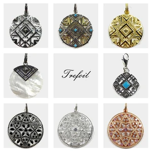 Африканский орнамент с африканскими дисками и звездами, модное ювелирное изделие из стерлингового серебра 925 пробы, Модный этнический подарок для женщин и девушек, ожерелье