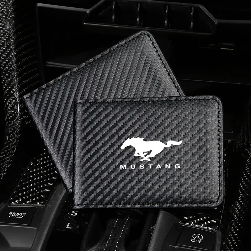 

Чехол для автомобиля Ford Mustang Shelby GT 350 500 с узором из углеродного волокна, чехол для водительского удостоверения, банковских карт, сумка для хр...