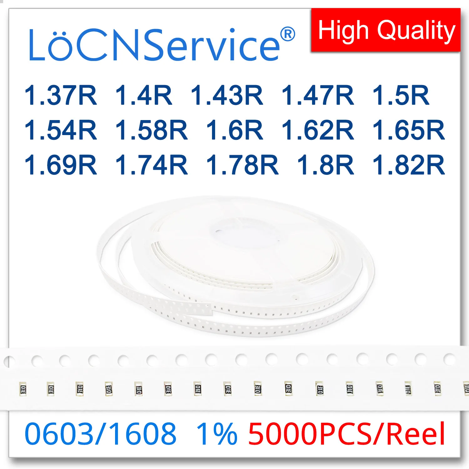 

LoCNService 0603 1% 5000PCS 1.37R 1.4R 1.43R 1.47R 1.5R 1.54R 1.58R 1.6R 1.62R 1.65R 1.69R 1.74R 1.78R 1.8R 1.82R 1608 Resistor