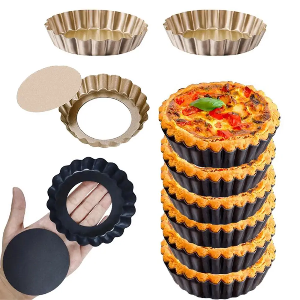 

4inch Pie Muffin Cupcake Pans Non-Stick Tart Quiche Flan Pan Molds Pizza Cake Mold Removable Loose Bottom Bakeware kitchen Tools