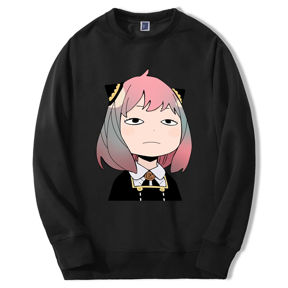 

Мужские толстовки с круглым вырезом Spy X Family, толстовка с капюшоном в японском стиле аниме, милый пуловер-подделка Аня, флисовая уличная одеж...