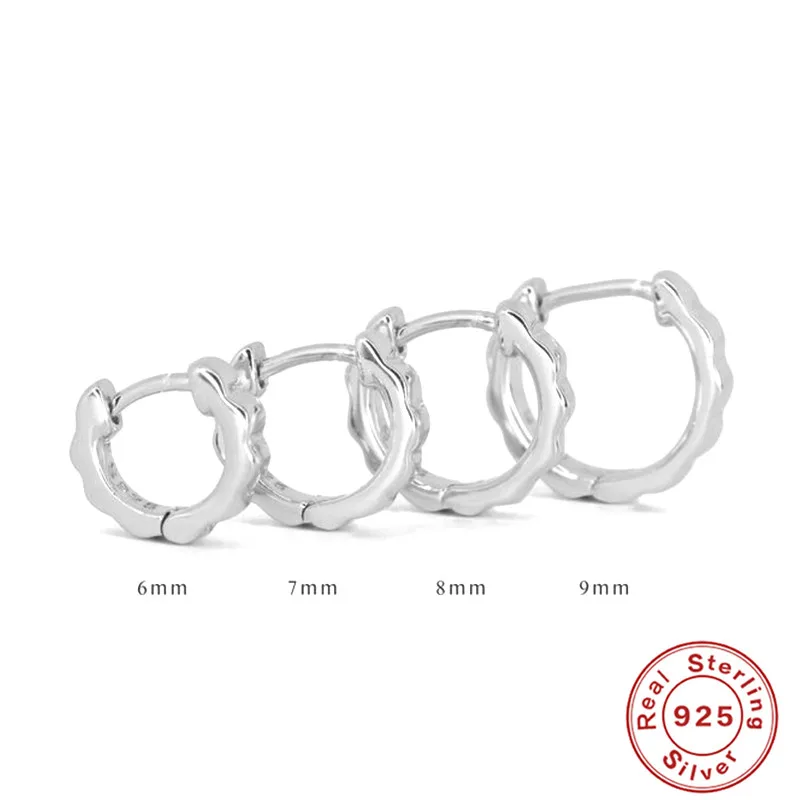 

Boako Single ring earrings S925 sterling silver retro simple arc jewelry glossy popular all-match earrings ladies holiday gift