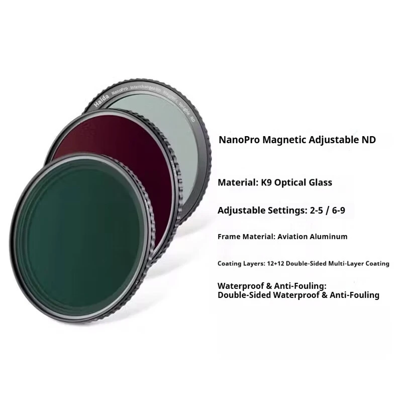 Фото Набор магнитных регулируемых ND-фильтров Haida NanoPro 3-в-1 с изменяемой плотностью, совместимый со всеми камерами №2