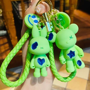 XM-funny Creative cute green bear keychain trend bag ornaments couple
car key chain ornaments special gift