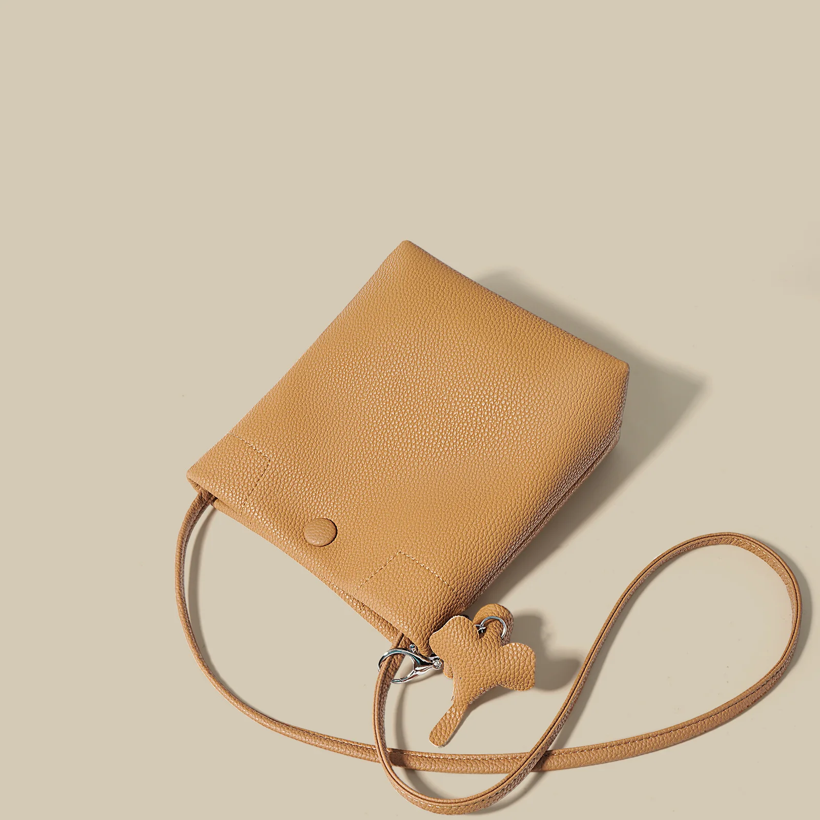 2023 New Luxury Soft Leather Bucket Bag for Women, Shoulder Crossbody Phone Bag Designer Handbag with Togo Genuine Leather