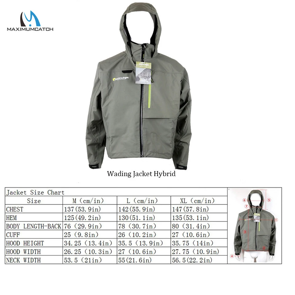 Maximumcatch Waterproof Fly Fishing Wading Jacket Breathable Wader Clothes M/L/XL | Спорт и развлечения