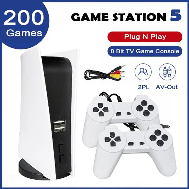 

New GS5 Game Station 8Bit USB Wired Handheld Game Player 200 Classic Games Retro Controller AV Output TV Gaming Console Dropship