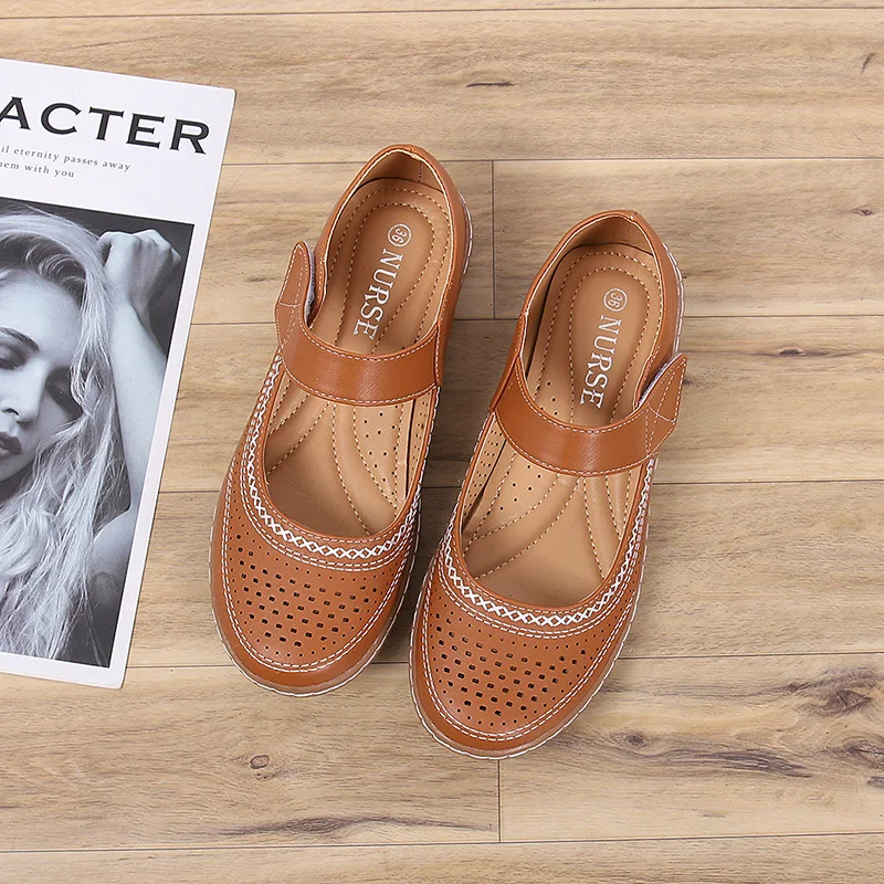 Laser Cut High Quality Casual Slip On Shoes For Women Wedges Ladies