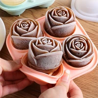 ice cube maker diy silicone rose flower shape ice cube tray ice mould home bar party ice mold whiskey wine ice tray bar tool
