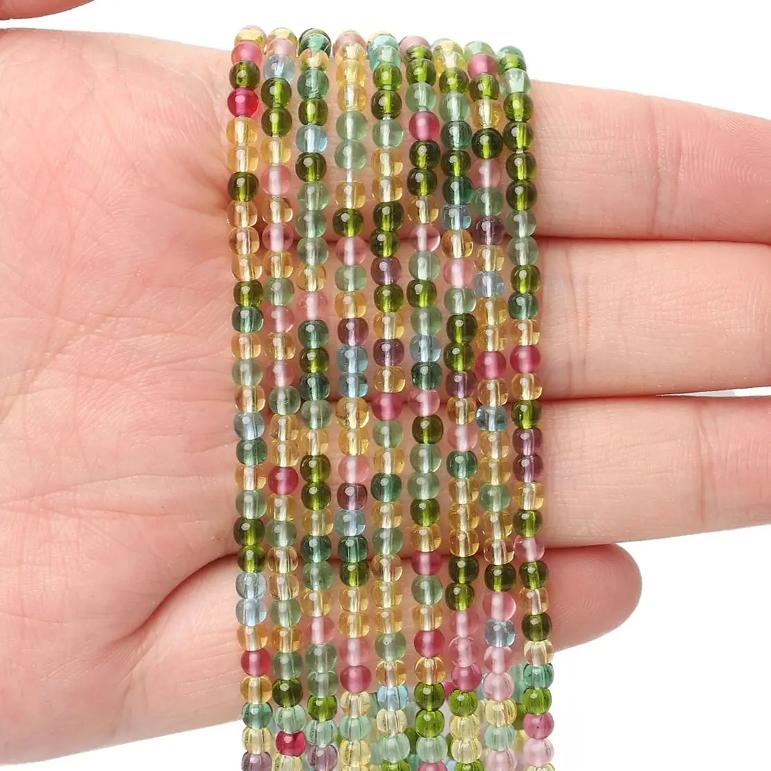 Круглые бусины из турмалина 2/3 мм