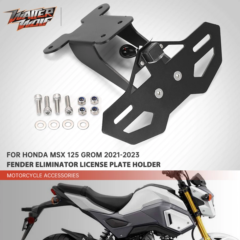 

Motorcycle Number Plate Holder For HONDA MSX 125 Grom 2021-2023 License Plate Holder Bracket Rear Tail Tidy Fender Eliminator
