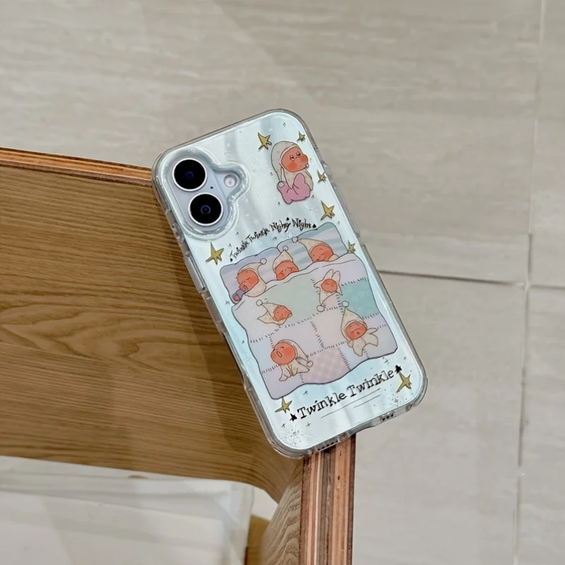 Фото Чехол для телефона Cute Sleepy Twinkles Twinkles для Samsung Galaxy S25 S24 S23 S22 S21 FE Ultra Plus 4G 5G с текстурой перьев, задняя крышка №5