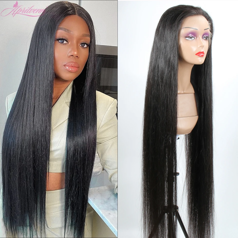 Aprilvenn 13x6 Lace Frontal Wigs Remy Brazilian Human Hair Lace Wig for Black Women 180 Density