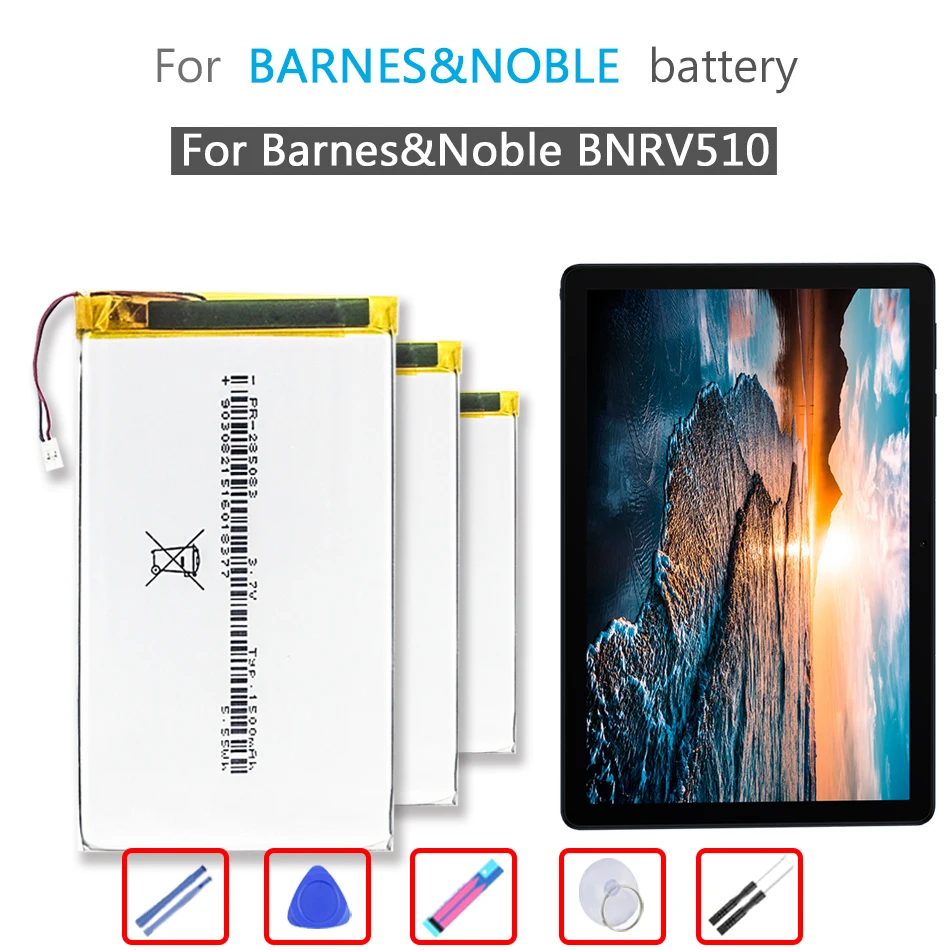 BNRV 510 1500mAh Battery for Barnes & Noble BNRV510 Nook Glowlight Plus 2015 Kobo Glo HD H2O E-book Aura N514 Edition2