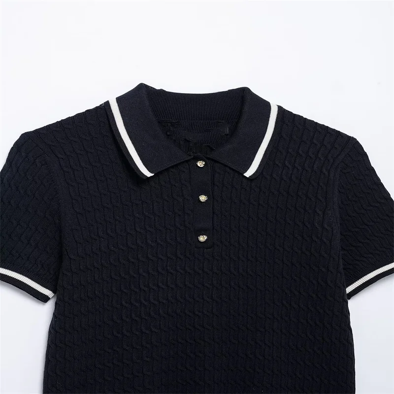 Весенний женский вязаный свитер с воротником-поло топ 2025 года новый модный