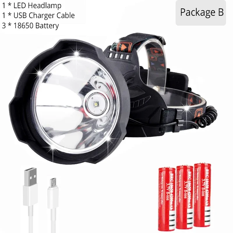 Налобный фонарь POCKETMAN, перезаряжаемый, водонепроницаемый