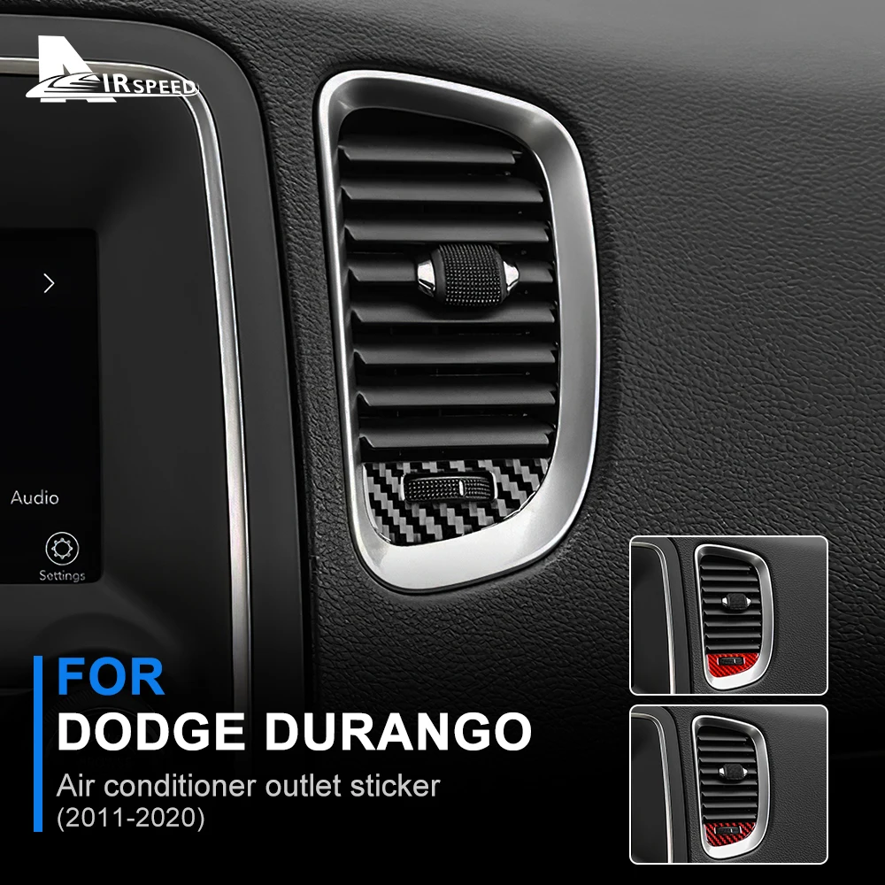 Наклейка на воздух для Dodge Durango 2011-2020, автомобильная наклейка из настоящего углеродного волокна RHD LHD, наклейка на воздуховод кондиционера, аксессуары для интерьера Наклейка на воздух для Dodge Durango 2011-2020, автомобильная наклейка из настоящего углеродного волокна RHD LHD, наклейка на воздуховод кондиционера, аксессуары для интерьера