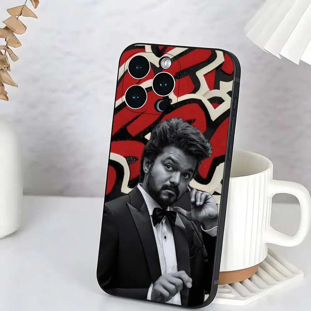 Фото Чехол для телефона Classic Actor Thalapathy Vijay для iPhone 17, 16, 15, 14, 13, 12, 11 Plus, Pro Max, XS, мягкий черный чехол №2