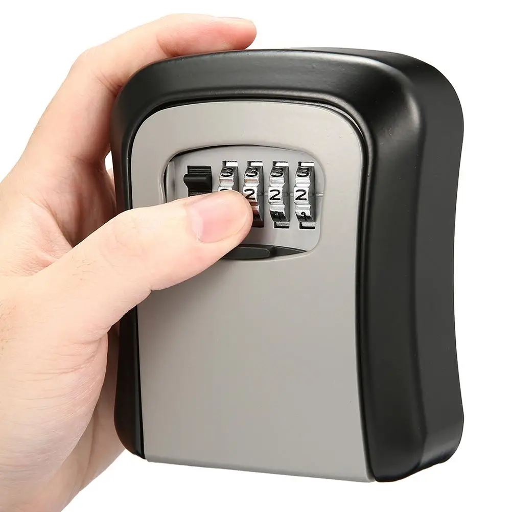 

Wall Mount Lock Box Key Storage Lock Box with 4 Digit Combination Key Safe Box for Home Garage