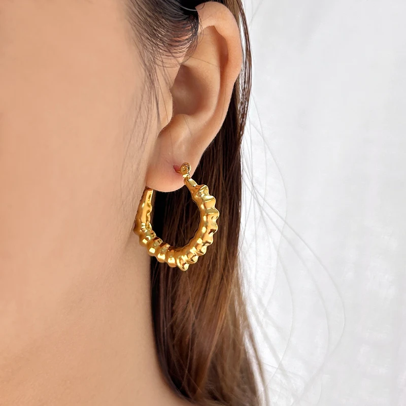 

Серьги-кольца Новинка 2023 модный класс темпераментная элегантная женская полый элемент высокого качества не выцветает