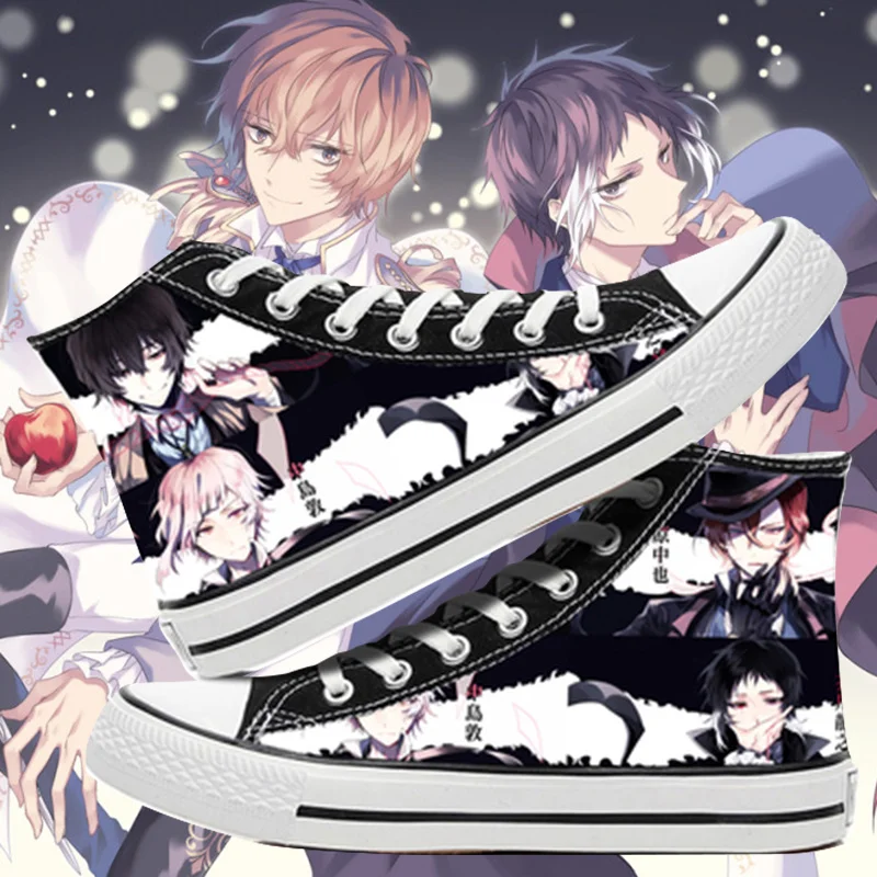 

Bungo Stray Dogs Shoes Canvas Shoes Casual Comfortable Men and Women College Anime Cartoon Students High Help Cosplay Cos