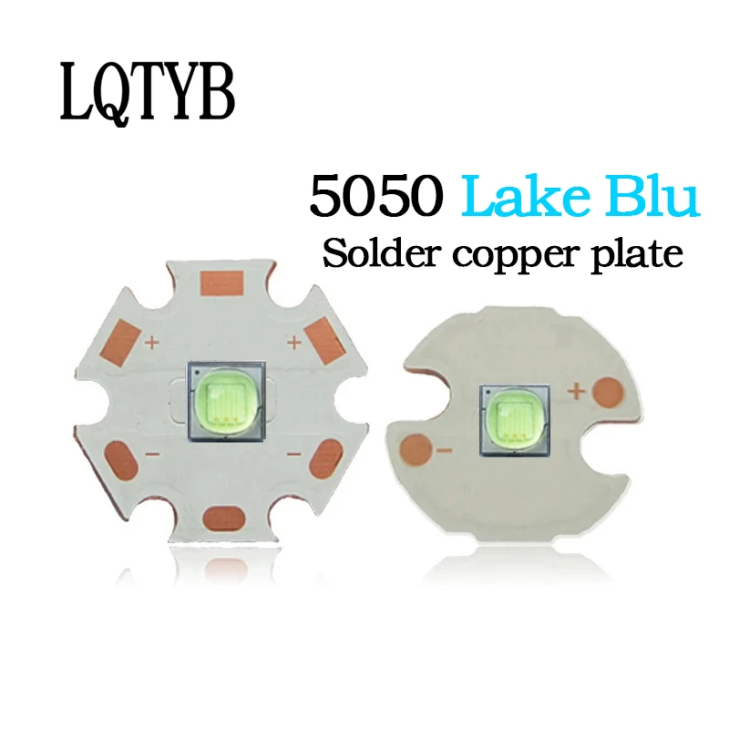 

10pcs High-power 5050 lamp beads 10w lake blue light T6 XML2 LED ceramic lamp beads 5050 lake blue light 3.0-3.4v 2000mA