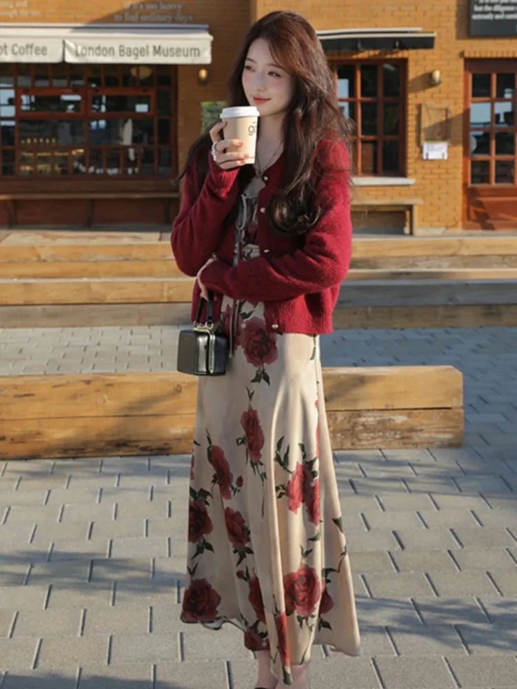 Женское вечернее платье с цветочным принтом элегантное цельное