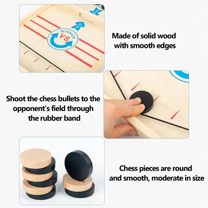 Настольная игра Рогатка | Интерактивная деревянная с быстрым носком и шайбой