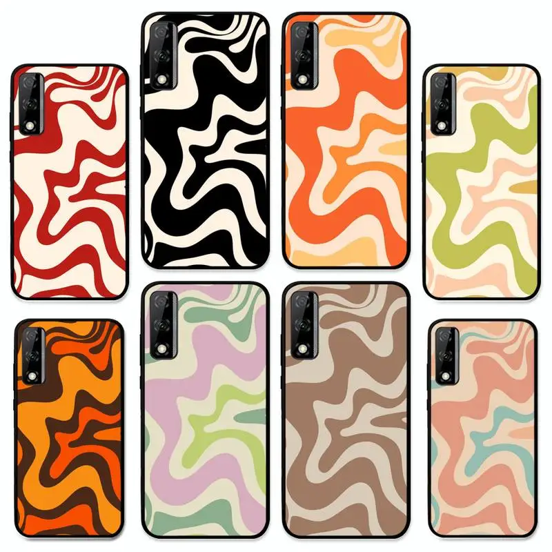 

Liquid Swirl Abstract Pattern in Beige Sage Green Phone Case for Huawei Y 6 9 7 5 8s prime 2019 2018 enjoy 7 plus